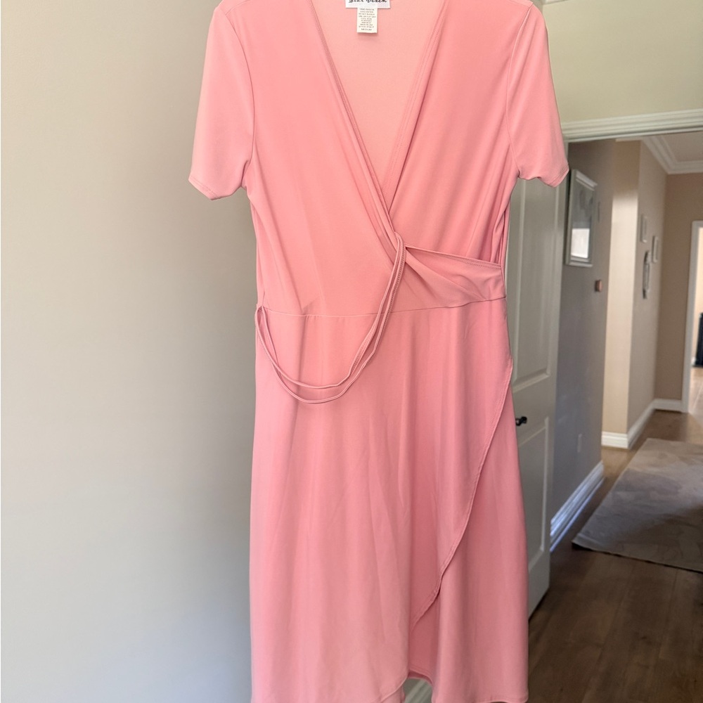 Star Vixen Blush Pink Wrap Midi Dress